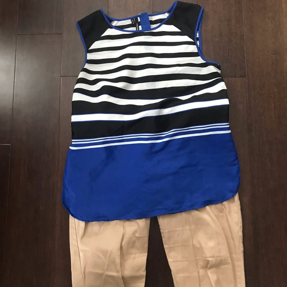 Striped sleeveless blouse